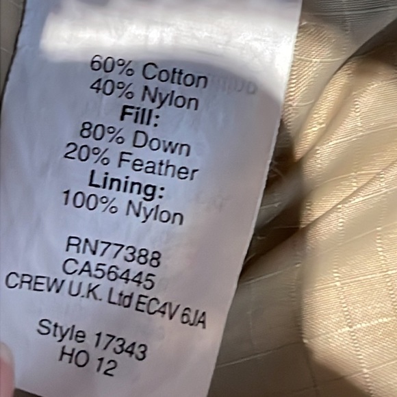 J Crew down filled olive green coat. Size XS - Picture 6 of 12